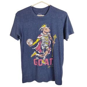 GV Art and Design mens blue Lebron James The G.O.A.T. graphic tshirt size small